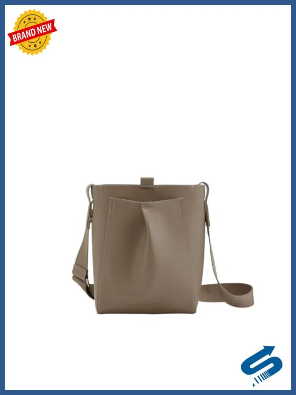 100% Full-Grain Leather Mini Crossbody Bag with Adjustable Strap